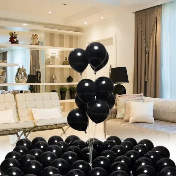 50pcs 5inch small matte black latex balloons for birthday party decoration, DIY wedding, Halloween graduation ceremony - Image 3