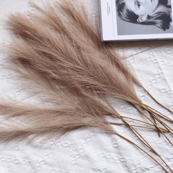 55CM 10PCS Fluffy Pampas Grass Boho Decor Flower Fake Plant Reed Simulated Wedding Party Home Decoration Artificial Flowers - Image 3